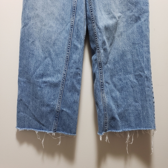 Moto TopShop High Waistline Raw Ankle Edges Denim Jeans S-28 - Picture 6 of 10